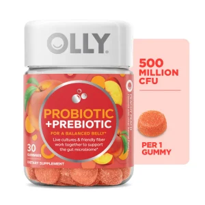 OLLY Probiotic + Prebiotic Fiber Gummy, Digestive + Gut Health Supplement for Adults