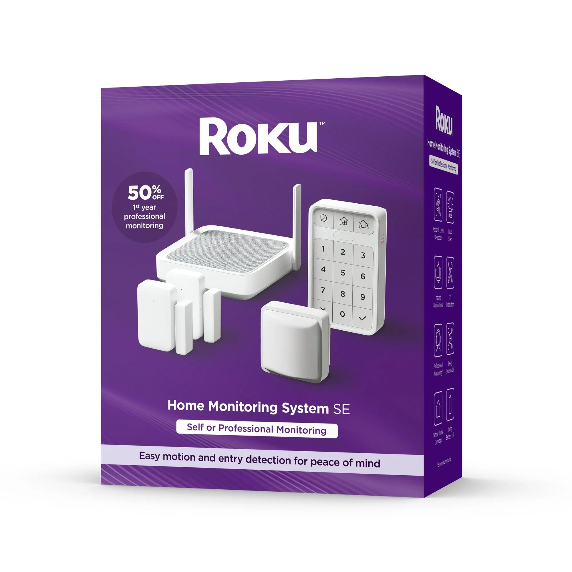 Roku Smart Home 5-Piece Home Monitoring System Bundle Wi-Fi-Enabled Indoor Battery