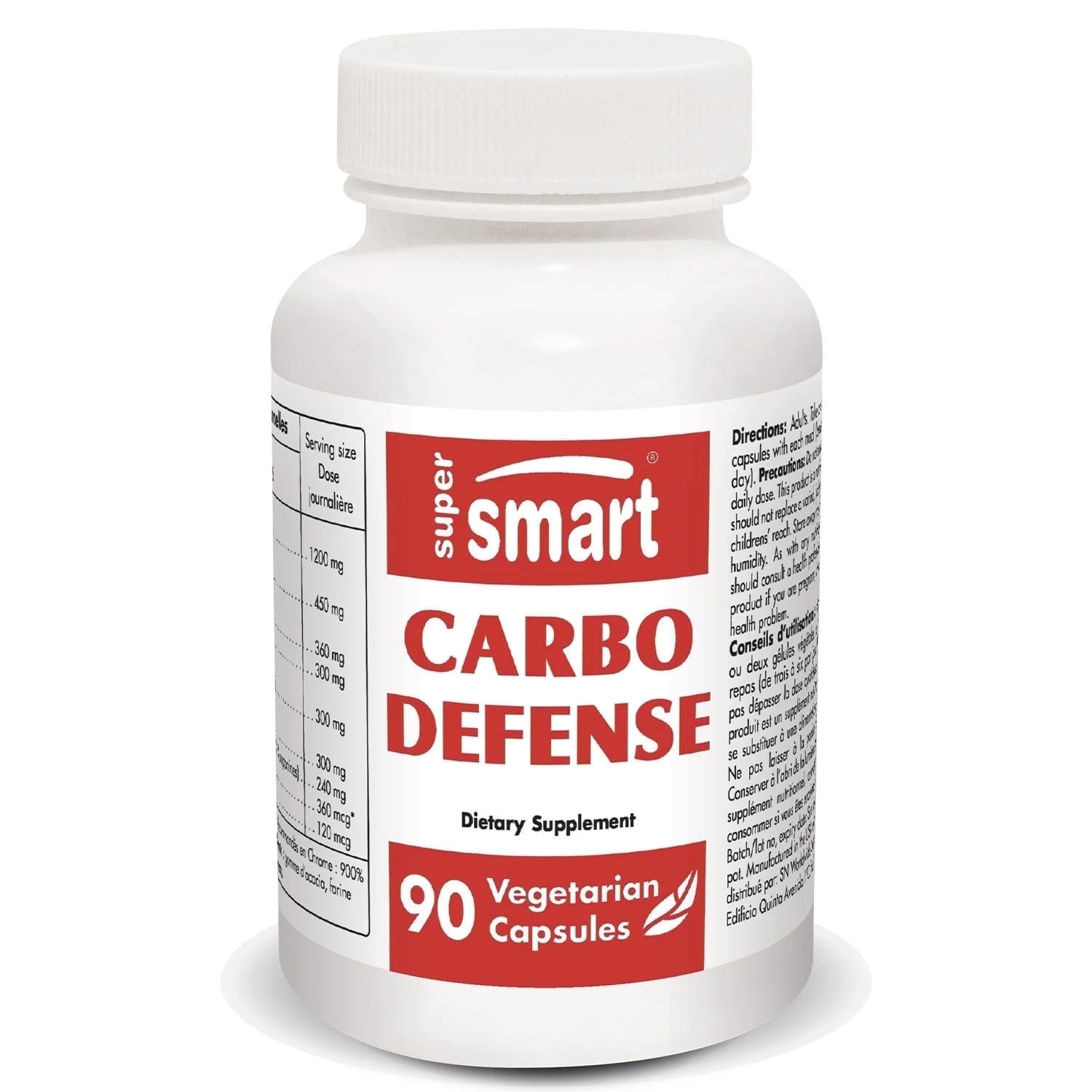 SuperSmart - Carbo Defense - Carb Blocker Suppelment - with Banaba, Green Tea, Chromium